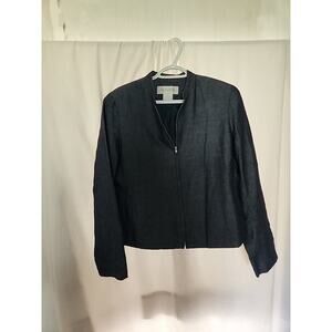 Jones New York Blue Zip Up 2 Pocket Blazer. Women's Size 12